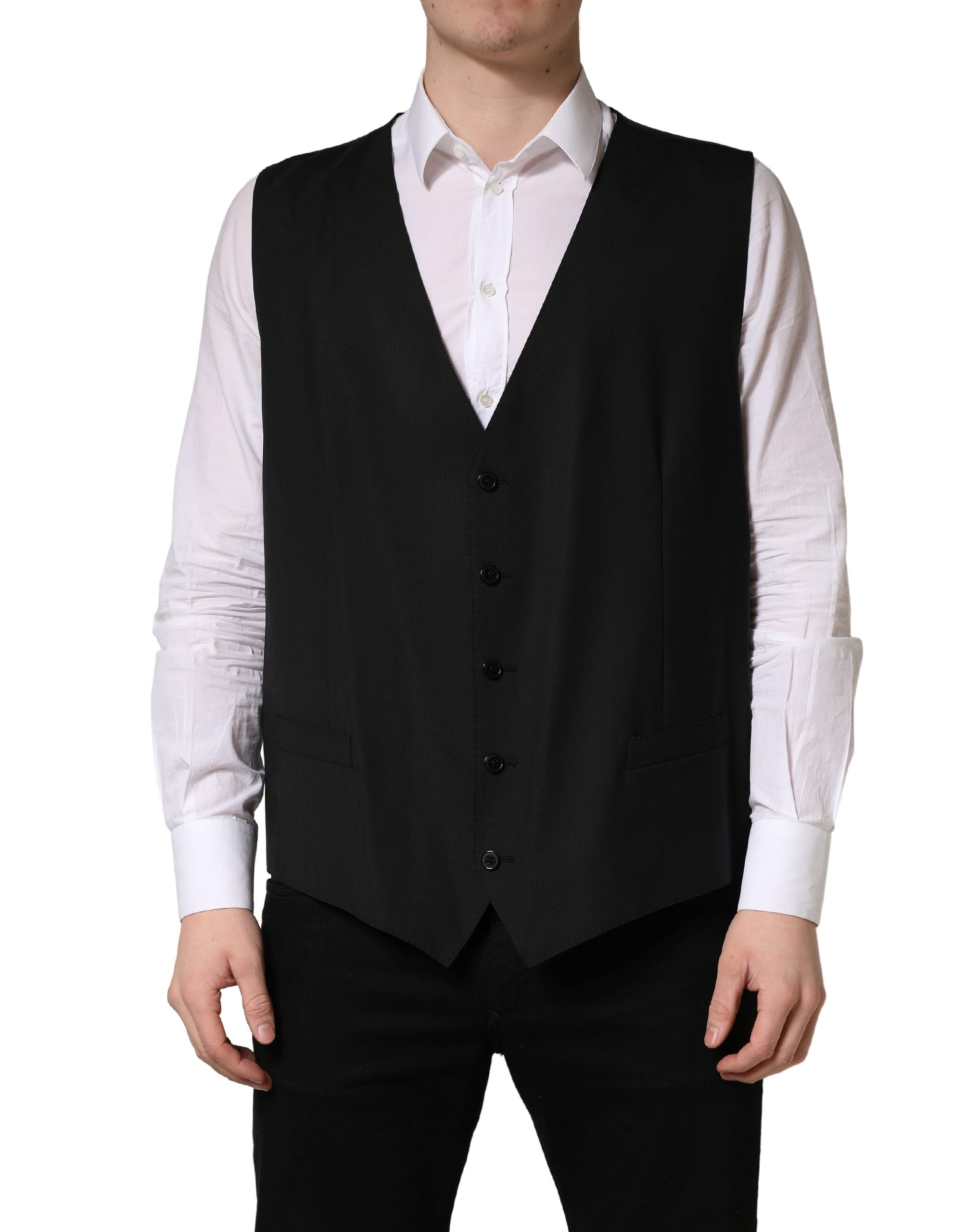 Virgin Wool Vest — Black