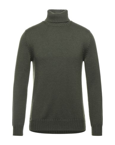 Man Turtleneck Military green Size 36 Merino Wool