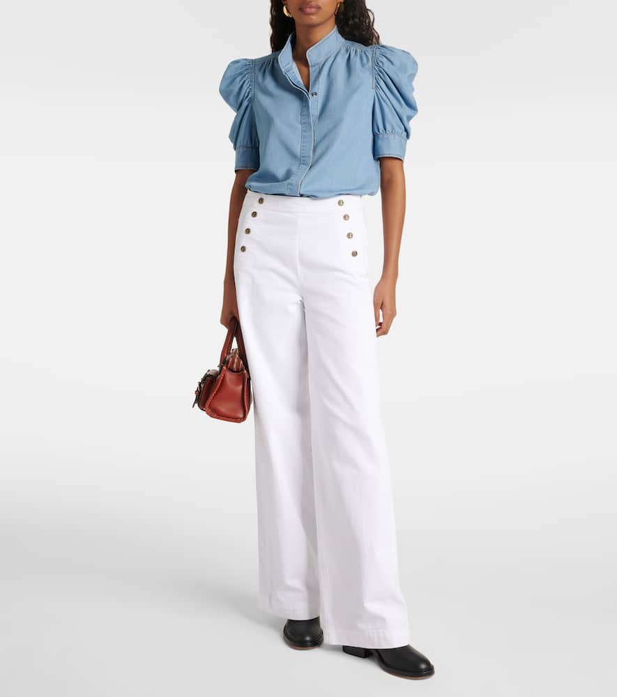 High-rise wide-leg pants
