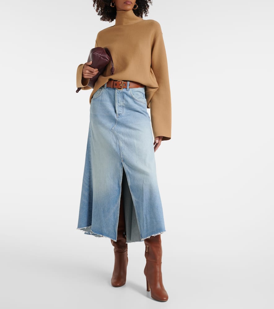 Mina Reworked denim midi skirt