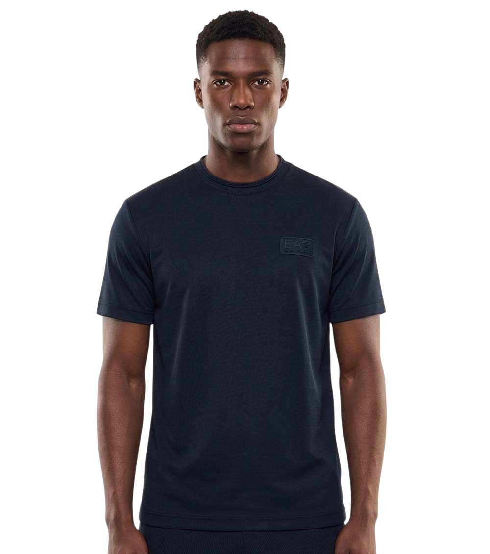 Blue Solid Crew Neck T-Shirt