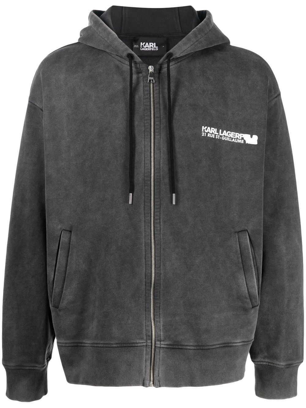 Logo-print organic-cotton hoodie - Black