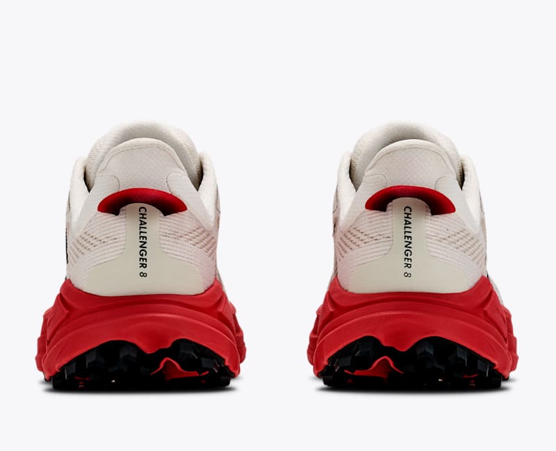 HOKA Women's Challenger 8 Shoes in Alabaster/Burnt Red