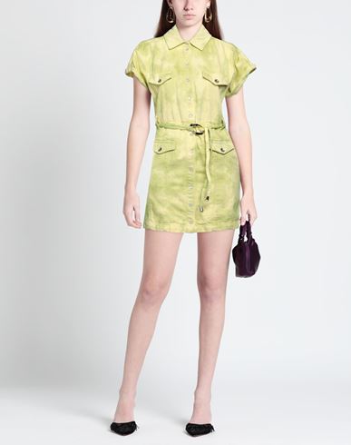 Woman Mini dress Lime green Size 2 Cotton, Lyocell