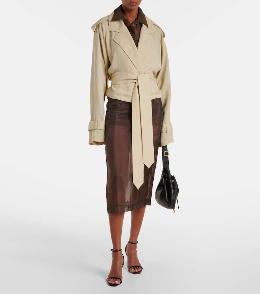 The Frankie Shop Simona cropped trench coat