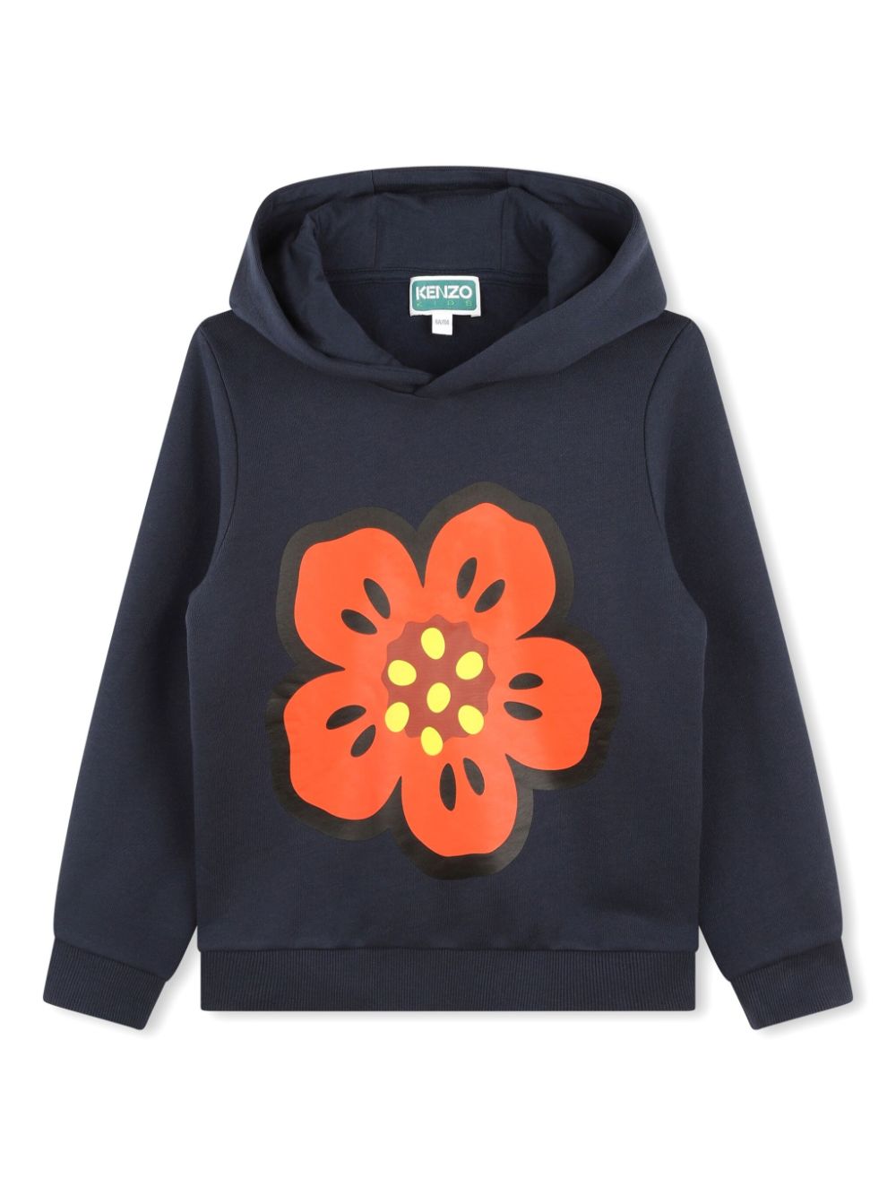 Flower-print hooded sweatshirt - Blue