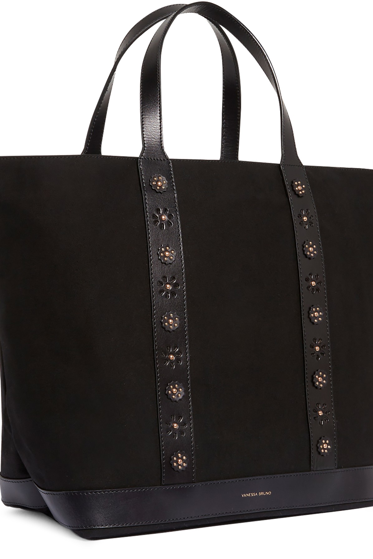 Canvas leather L cabas tote bag