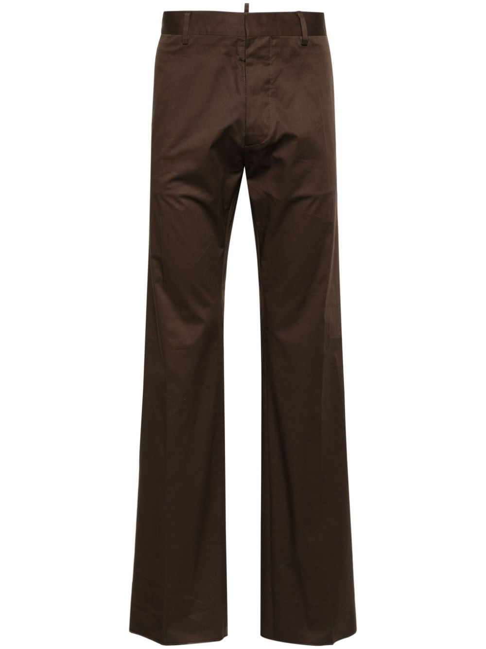Mid-rise twill chino trousers - Brown