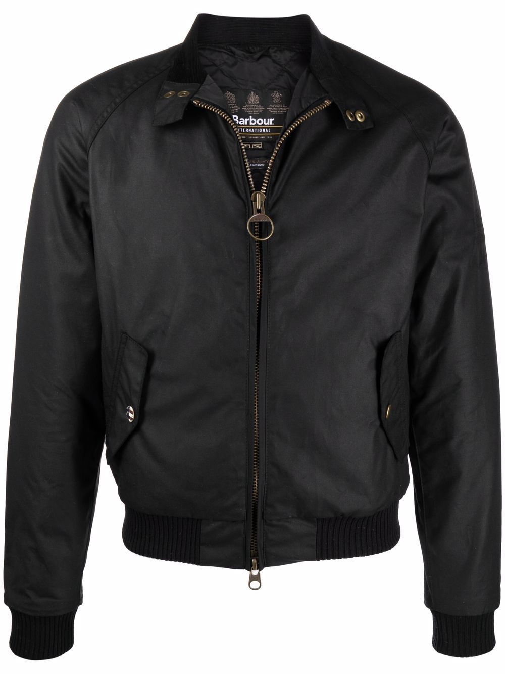 Zip-up wax jacket - Black