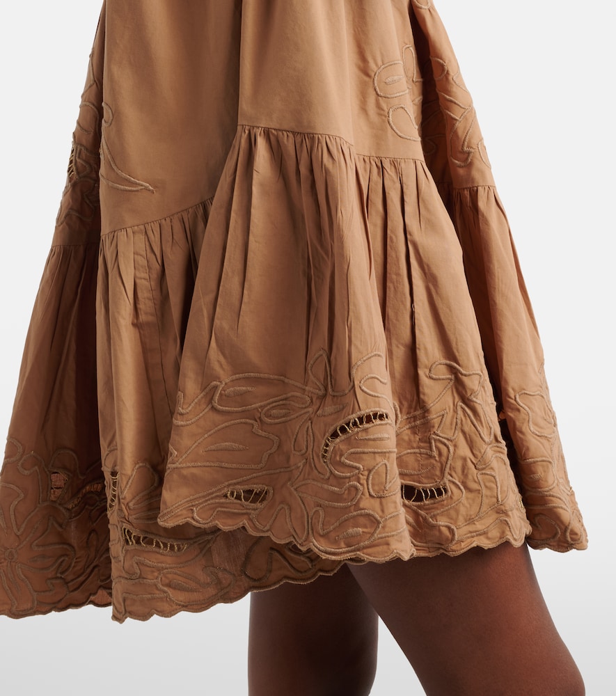 Embroidered cotton minidress