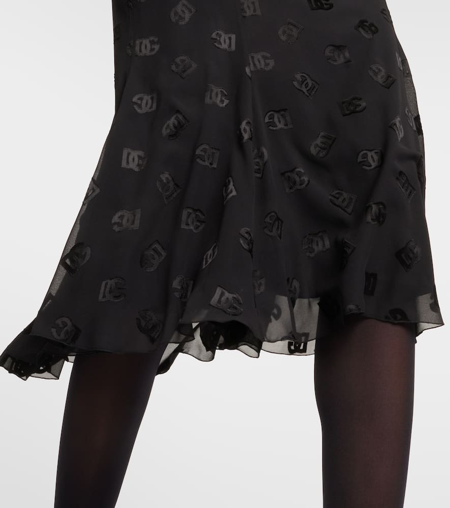 DG devoré satin midi skirt