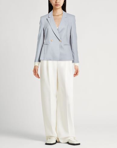 Woman Blazer Sky blue Size 6 Viscose, Linen, Cotton, Elastane