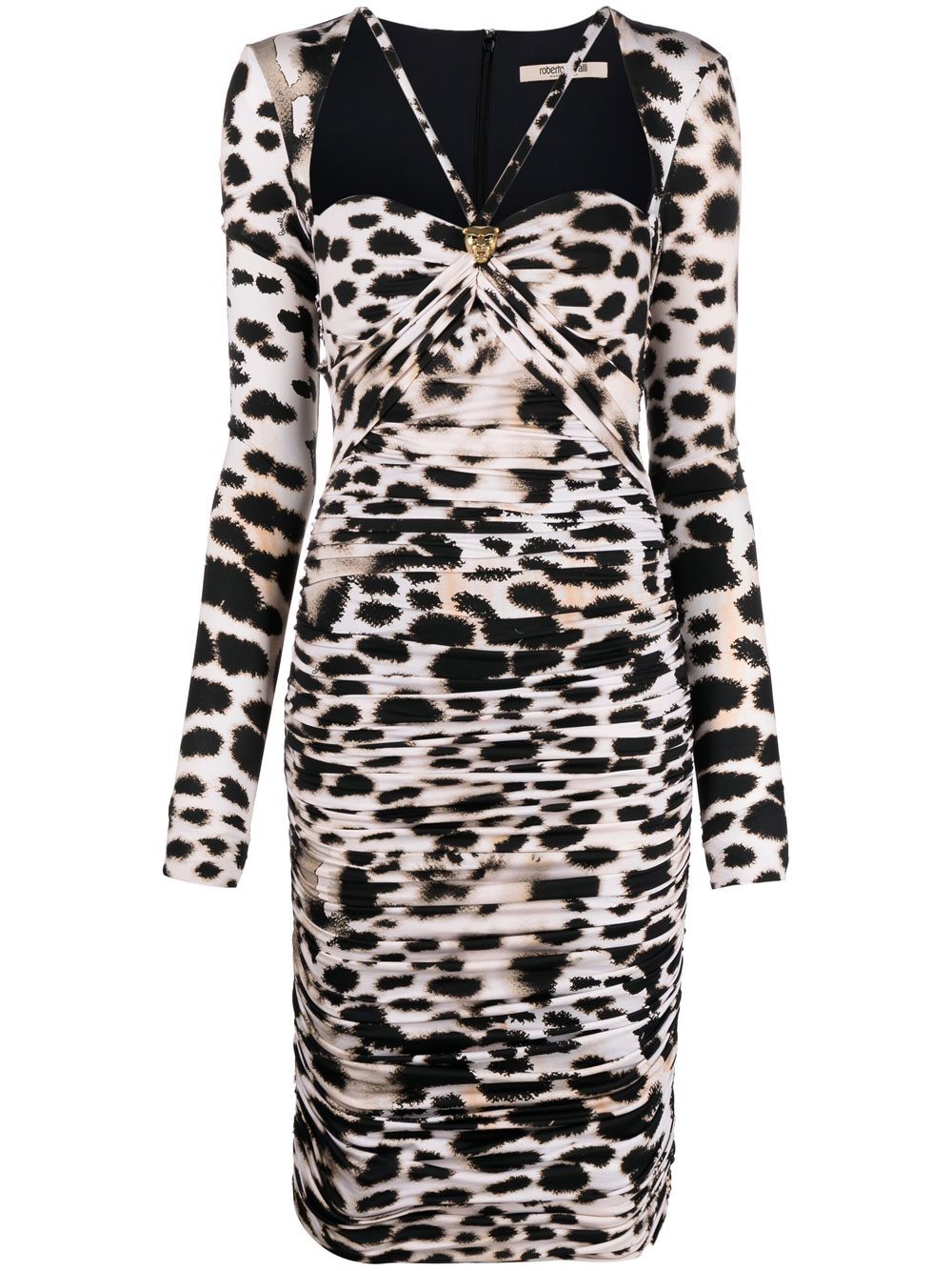 Leopard-print ruched dress - Neutrals