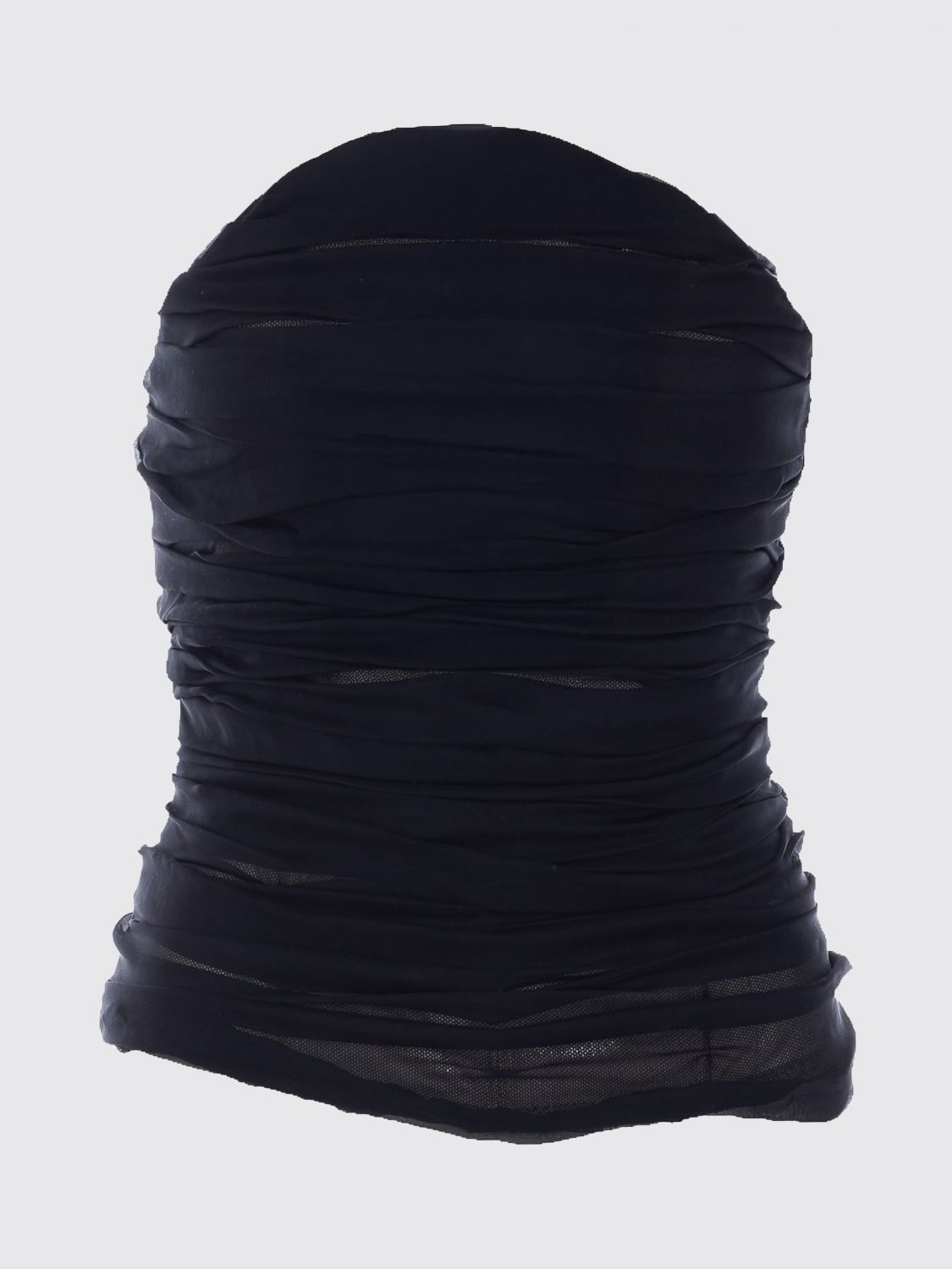 Off-the-Shoulder Draped Silk Bustier Top