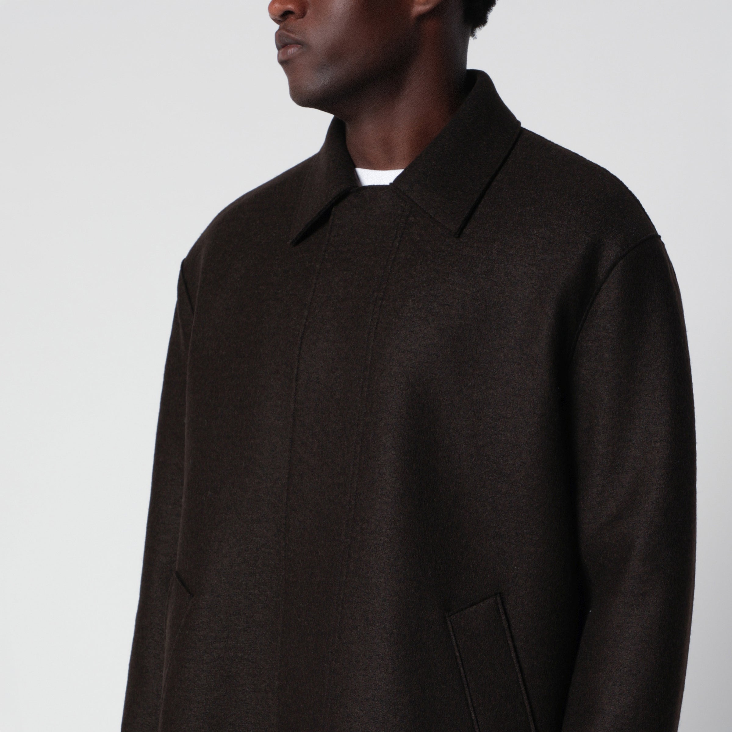 Dark brown wool coat