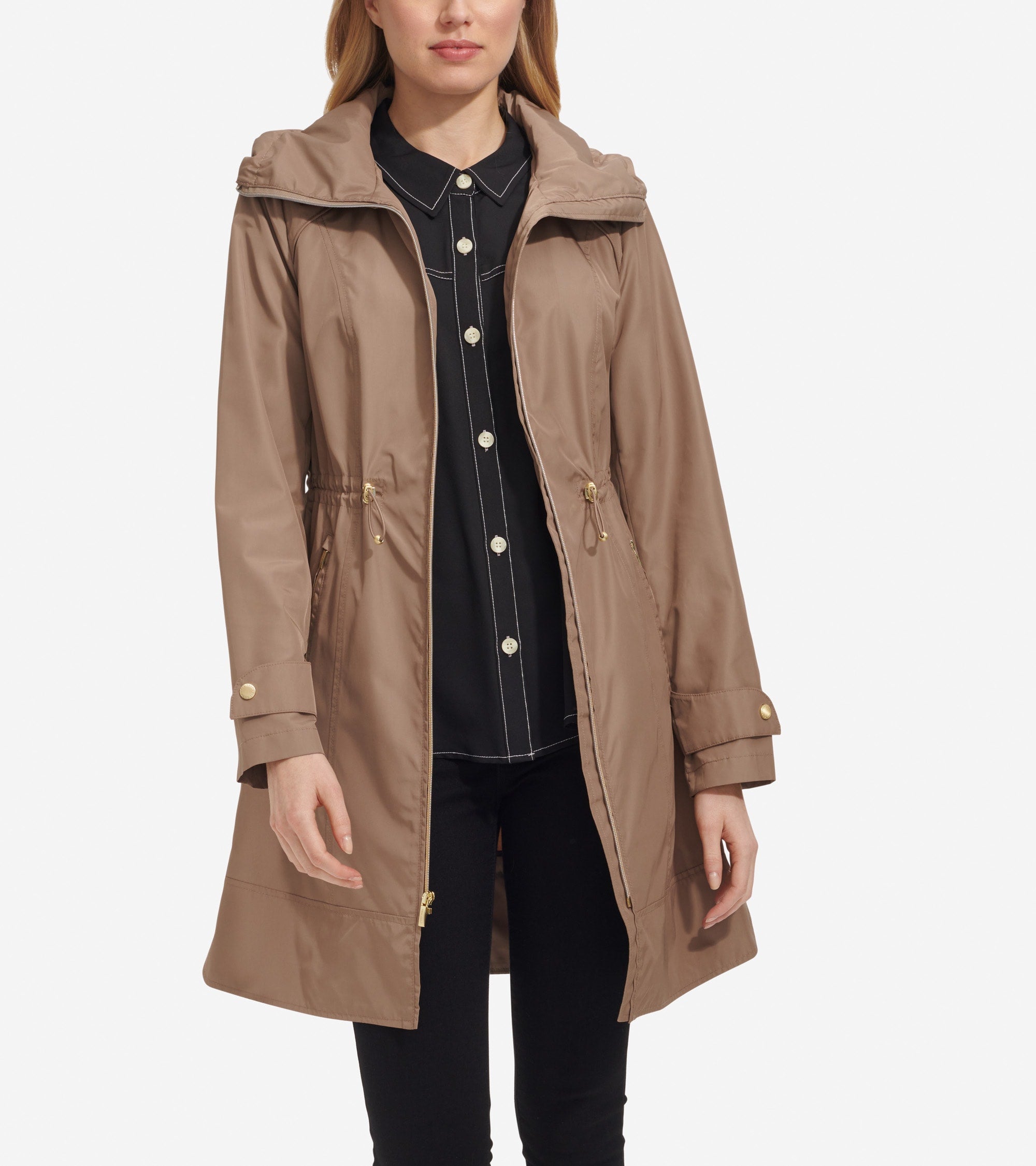 Women's Packable Rain Jacket - Beige