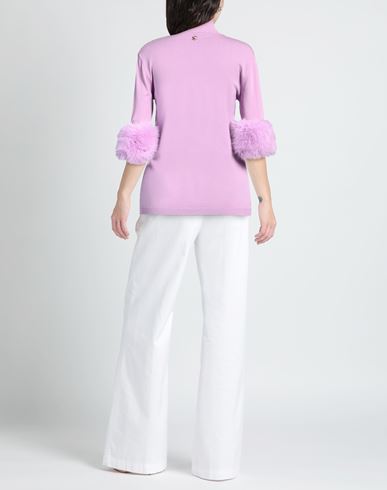 Woman Turtleneck Lilac Size L Viscose, Polyester, Nylon