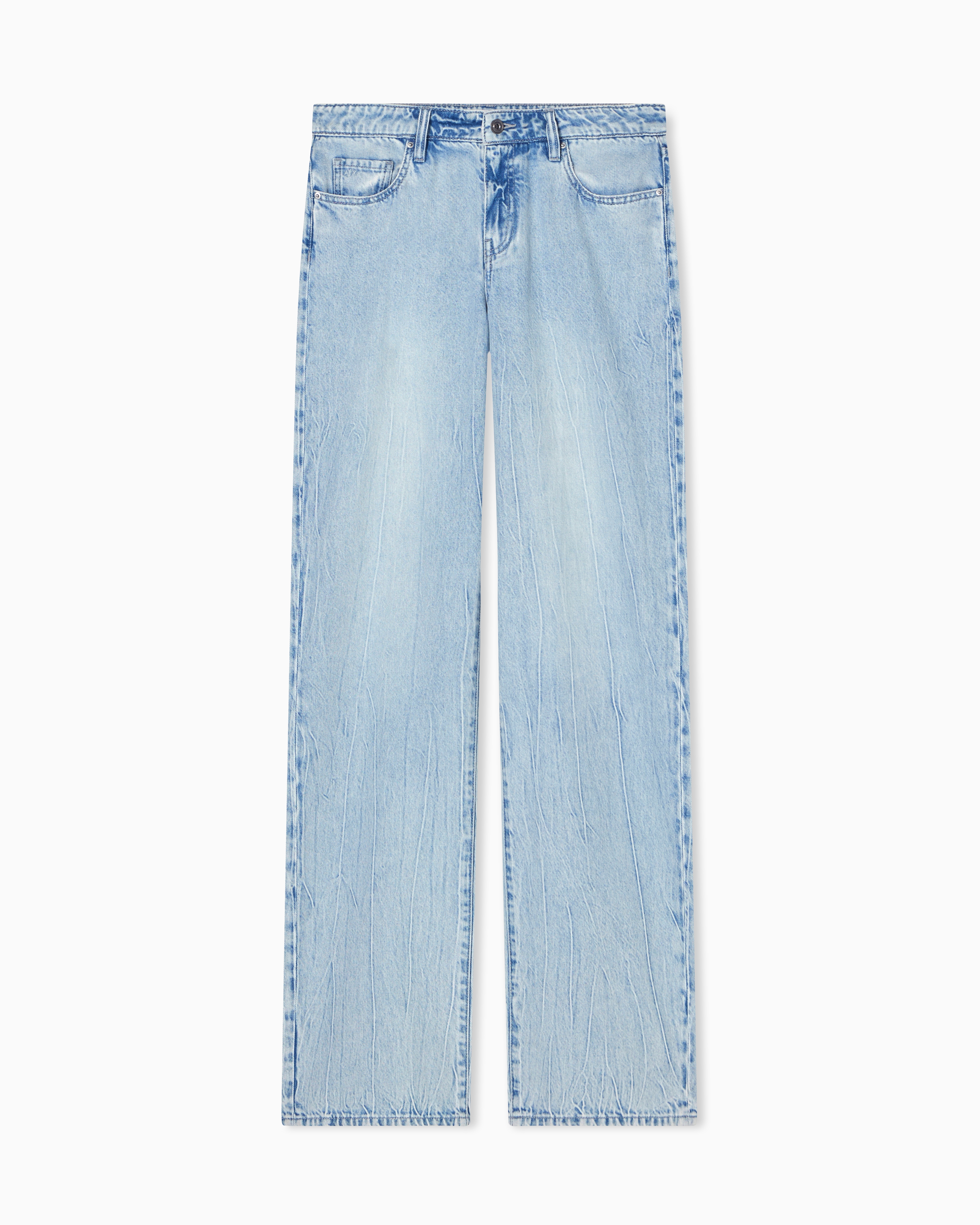Relaxed Denim Jeans in Light Blue Lyocell Cotton