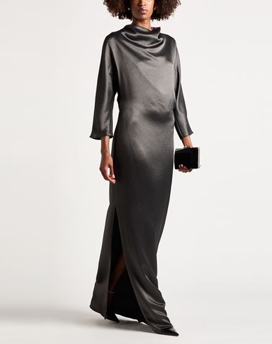 Woman Maxi dress Charcoal Size 12 Viscose, Acetate