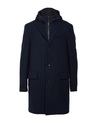 Façonnable Man Coat Midnight blue Size 50 Wool, Polyamide