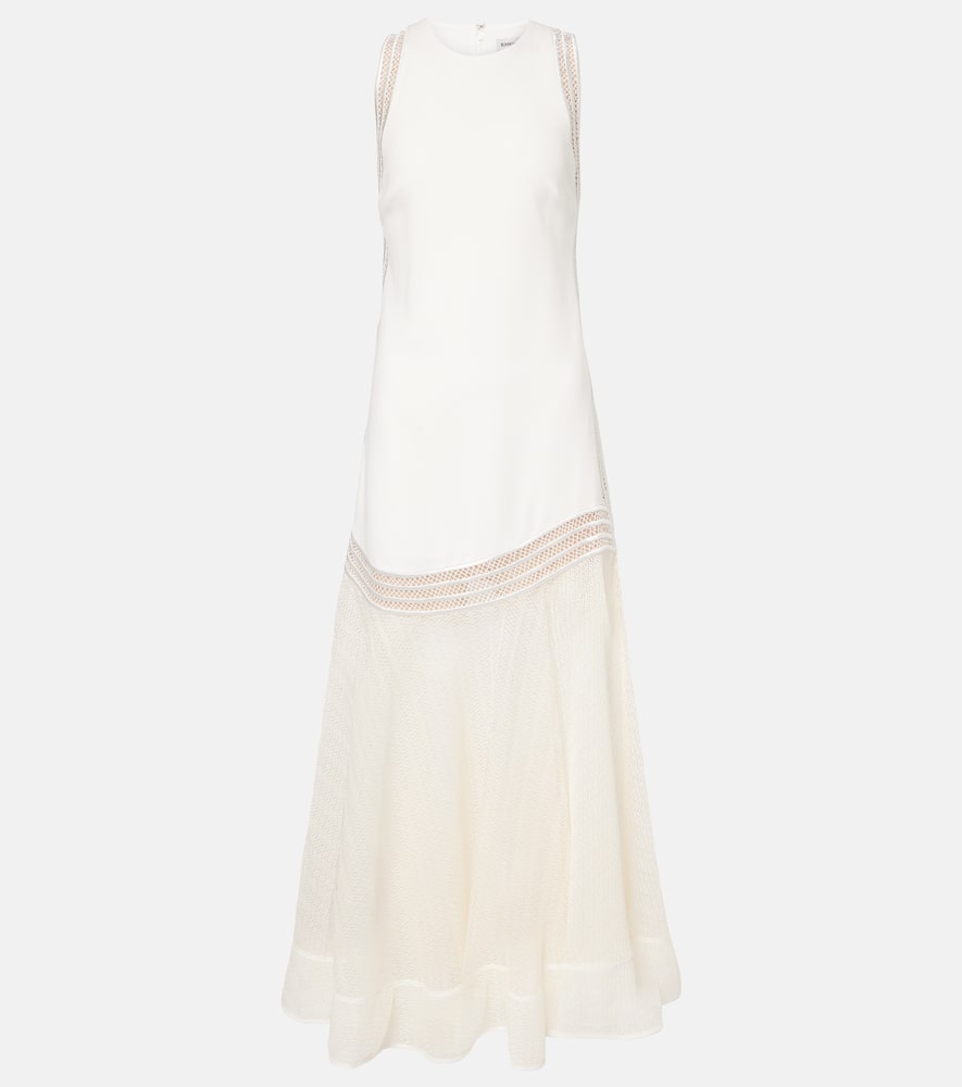 Zakaria mesh-trimmed maxi dress