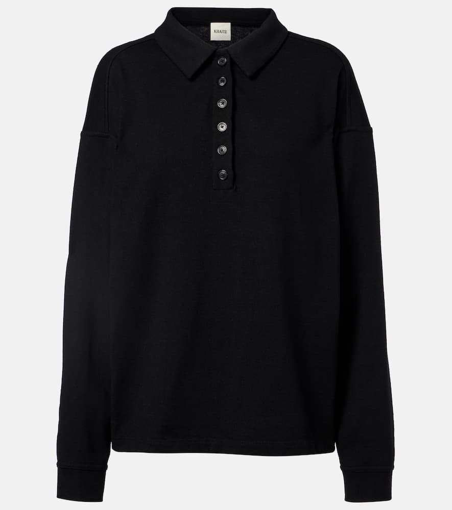 Faithful silk jersey polo sweater