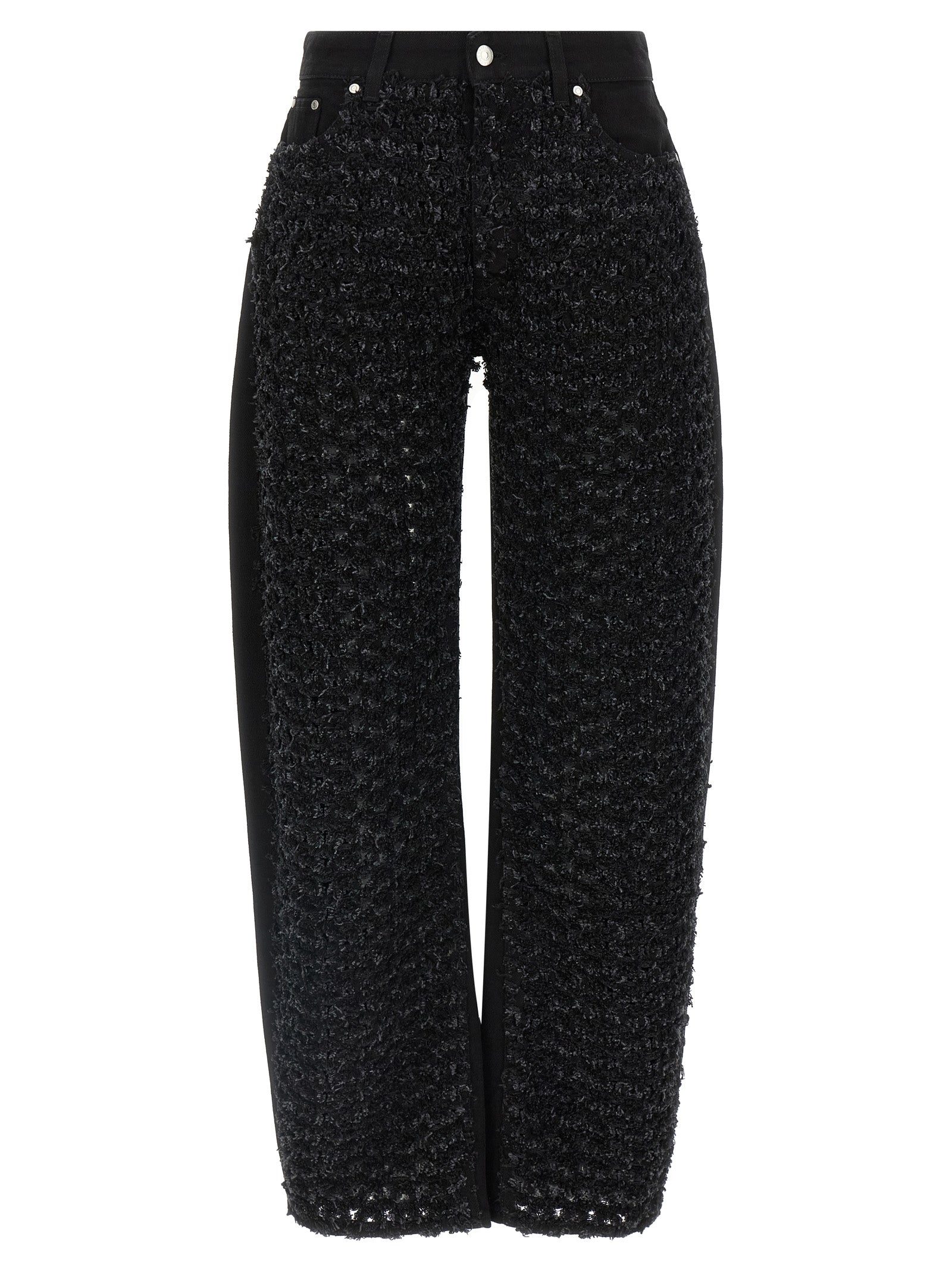 Laser Bouclé Front Jeans — Black