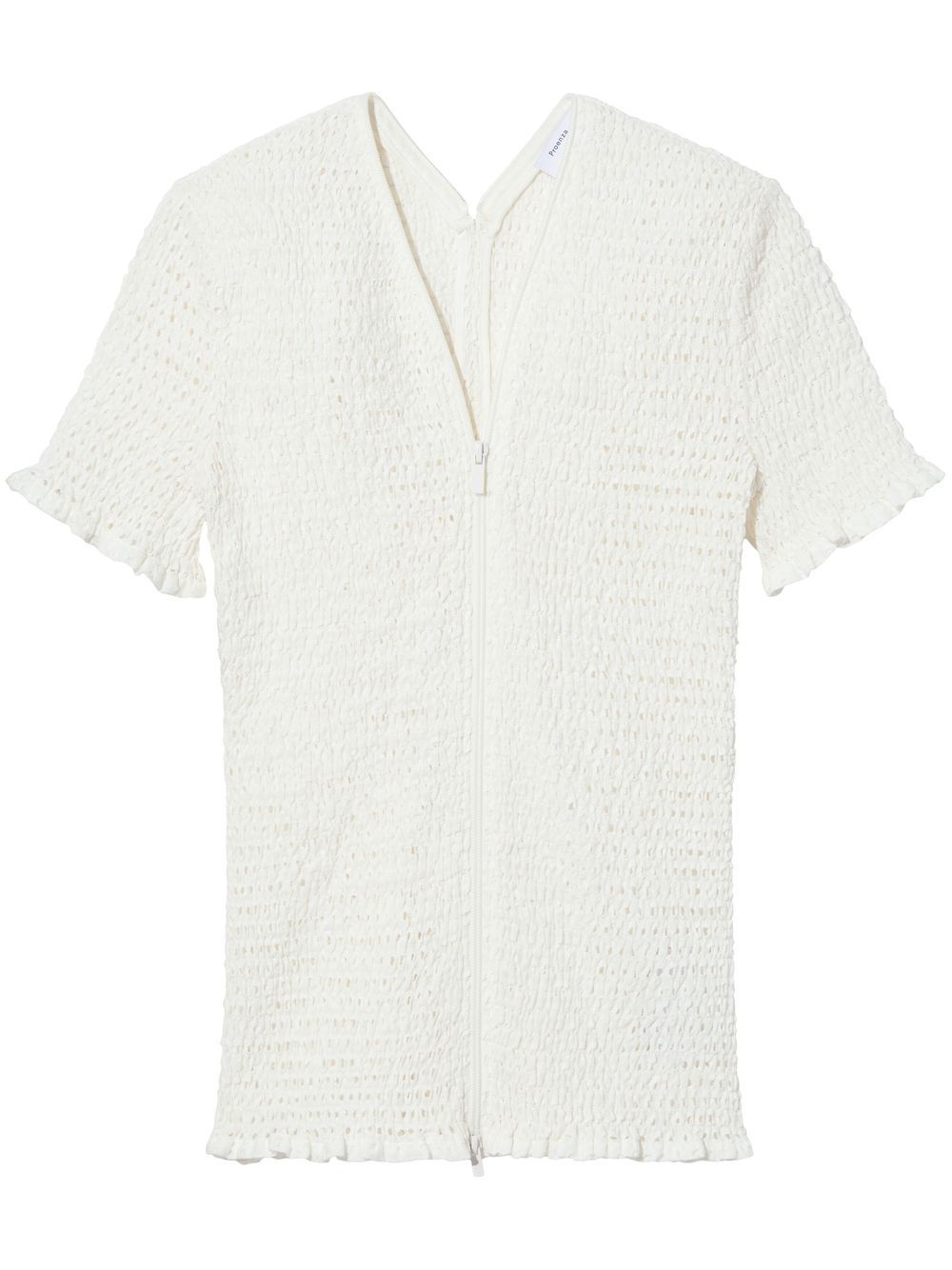 Crochet zip-front blouse