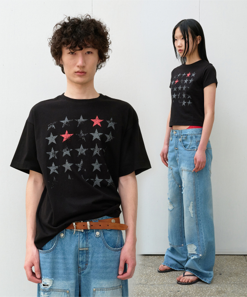 FADED STAR TEE BLACK