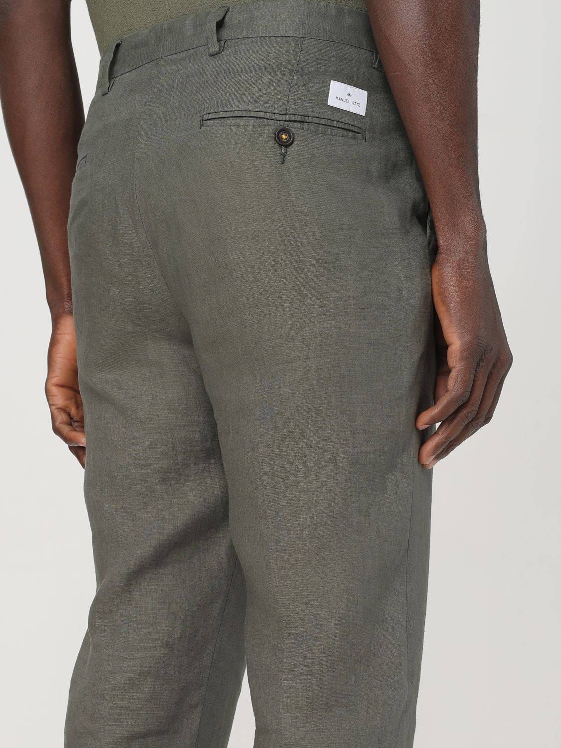 Pants Men color Green