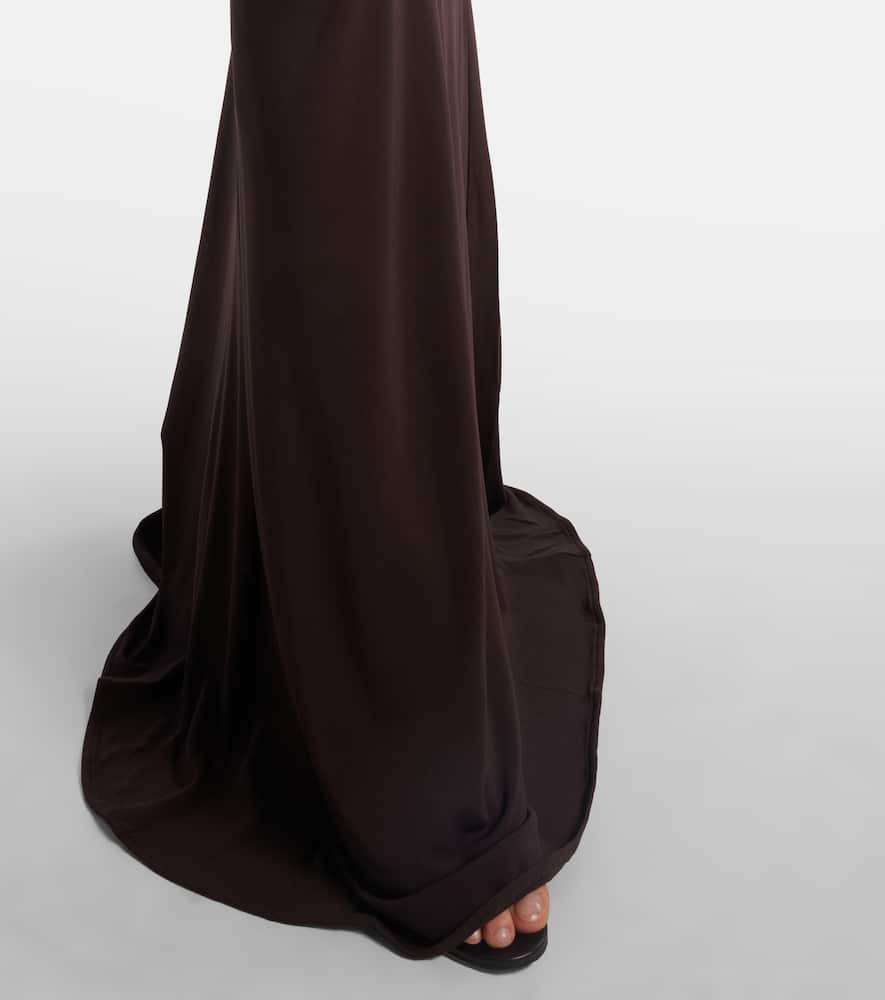 Cutout halterneck jersey maxi dress