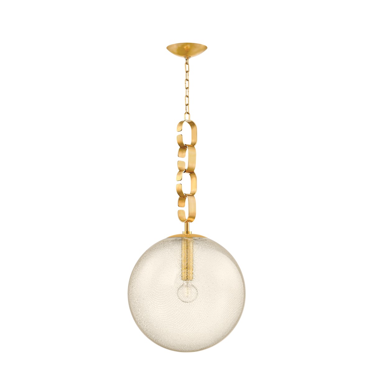 Vintage Brass One Light Pendant from the Nessa Collection