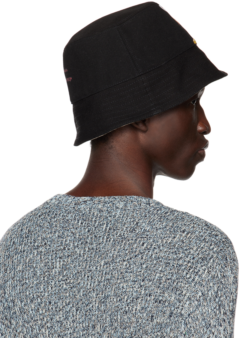 Black Stop the Bomb Sinister Child Bucket Hat