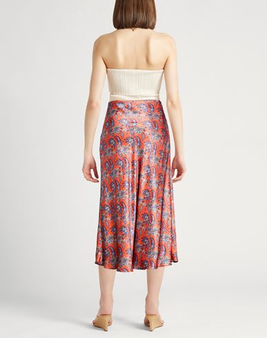 Woman Midi skirt Orange Size 6 Silk