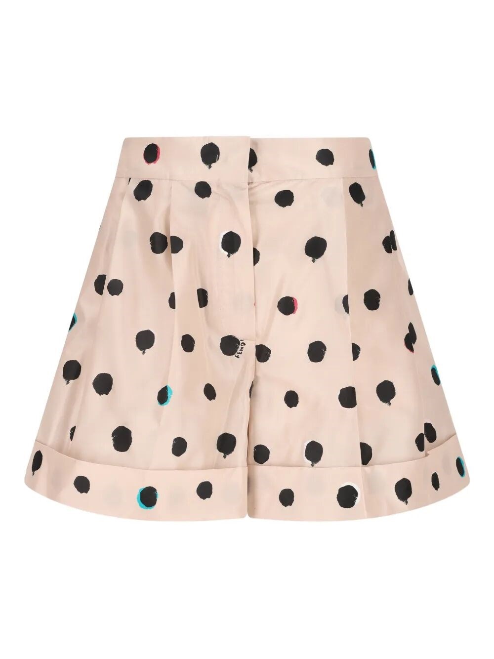 Falena Dots-Print Taffeta Flared Shorts