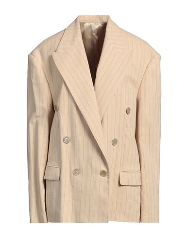 Woman Blazer Sand Size 2 Viscose, Cotton