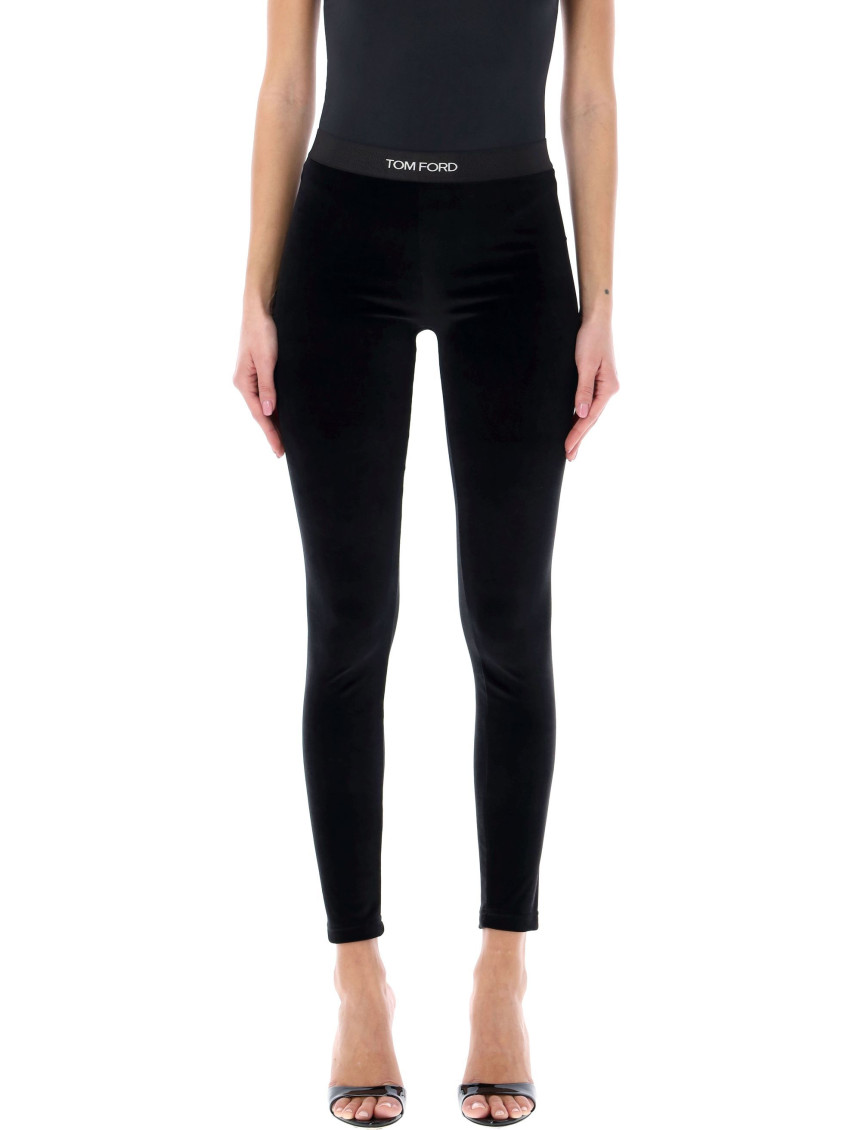 - Logo Velvet Leggings