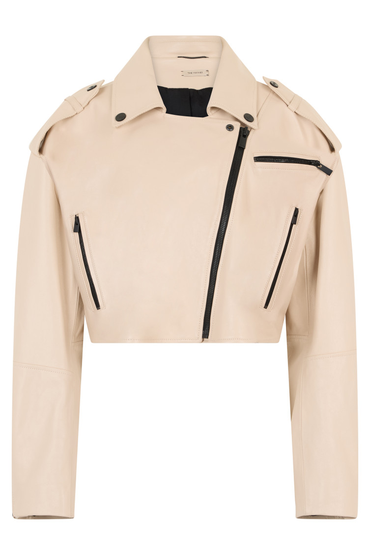 The Mannei - short leather jacket cropped silhouette