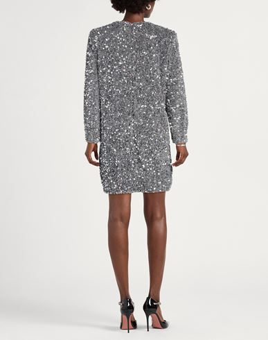 Woman Mini dress Silver Size 6 Polyester