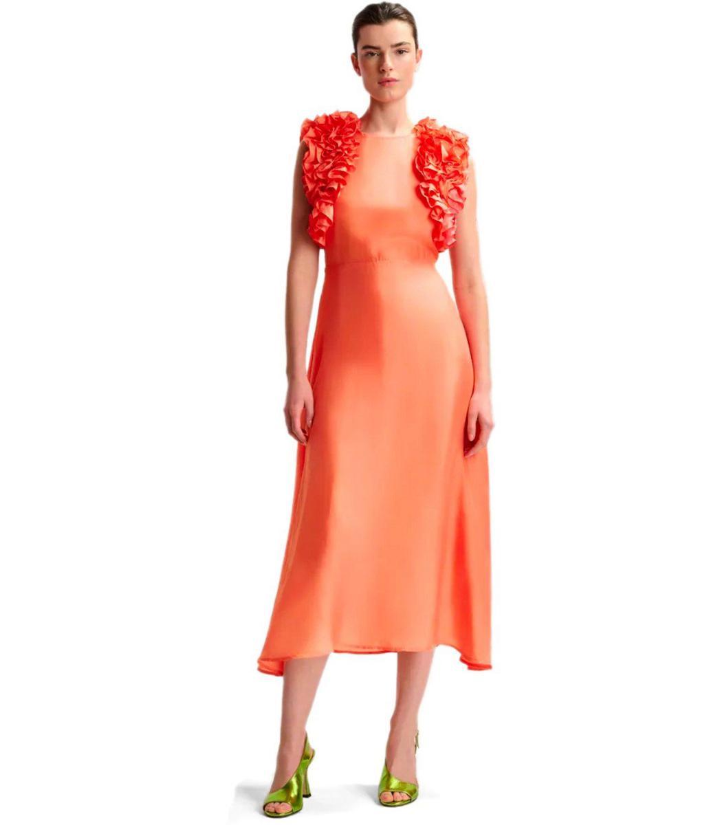 Hexico Coral Midi Dress