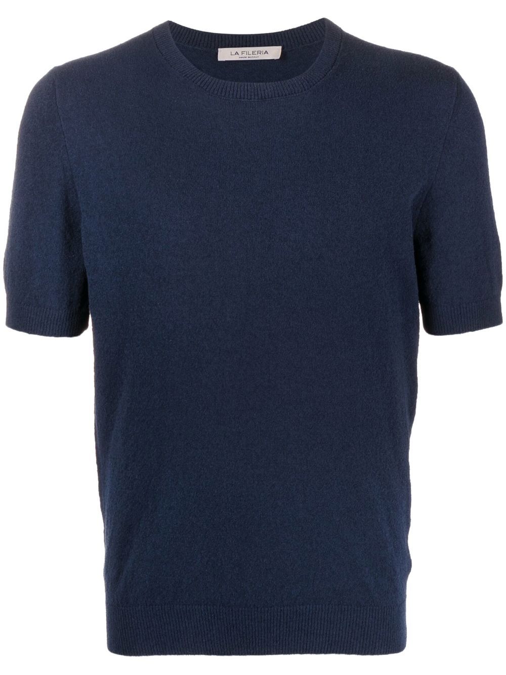 Short-sleeve knitted T-shirt - Blue