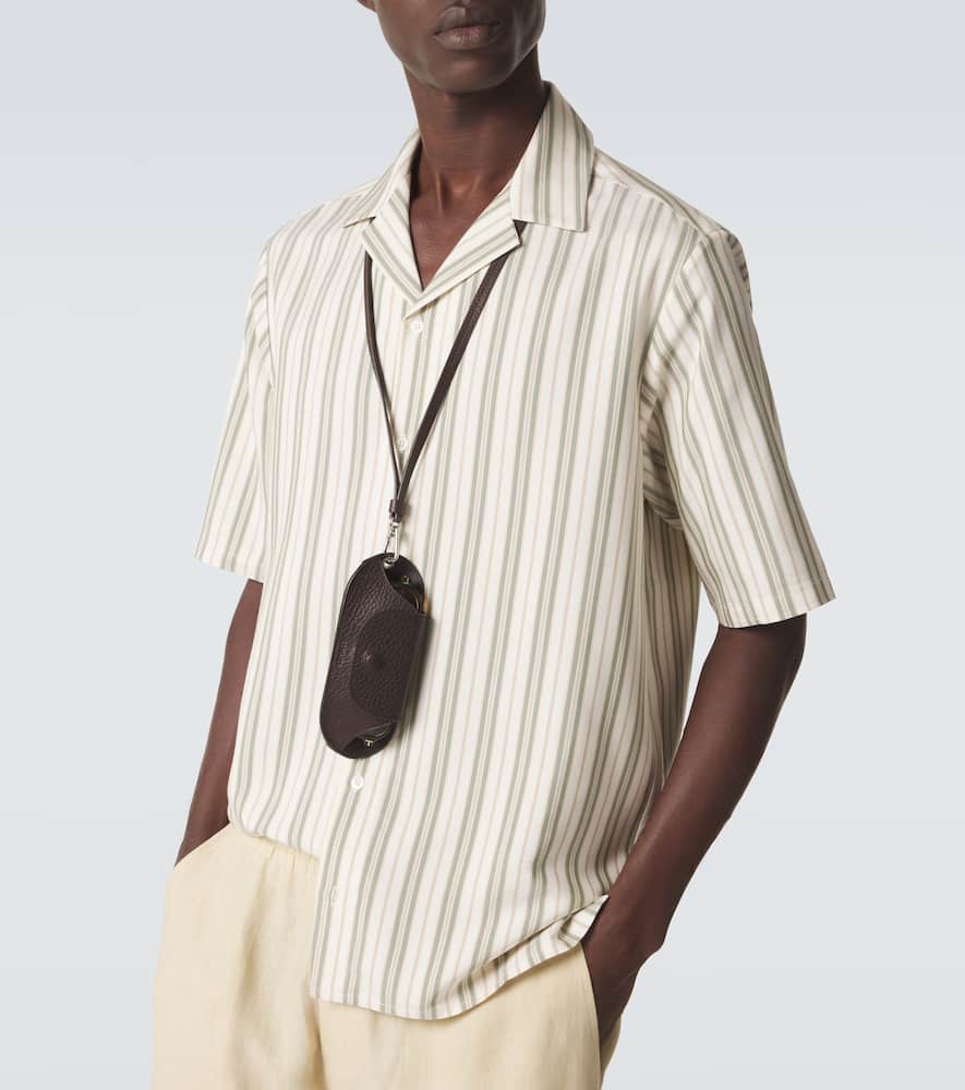 Striped silk bowling shirt