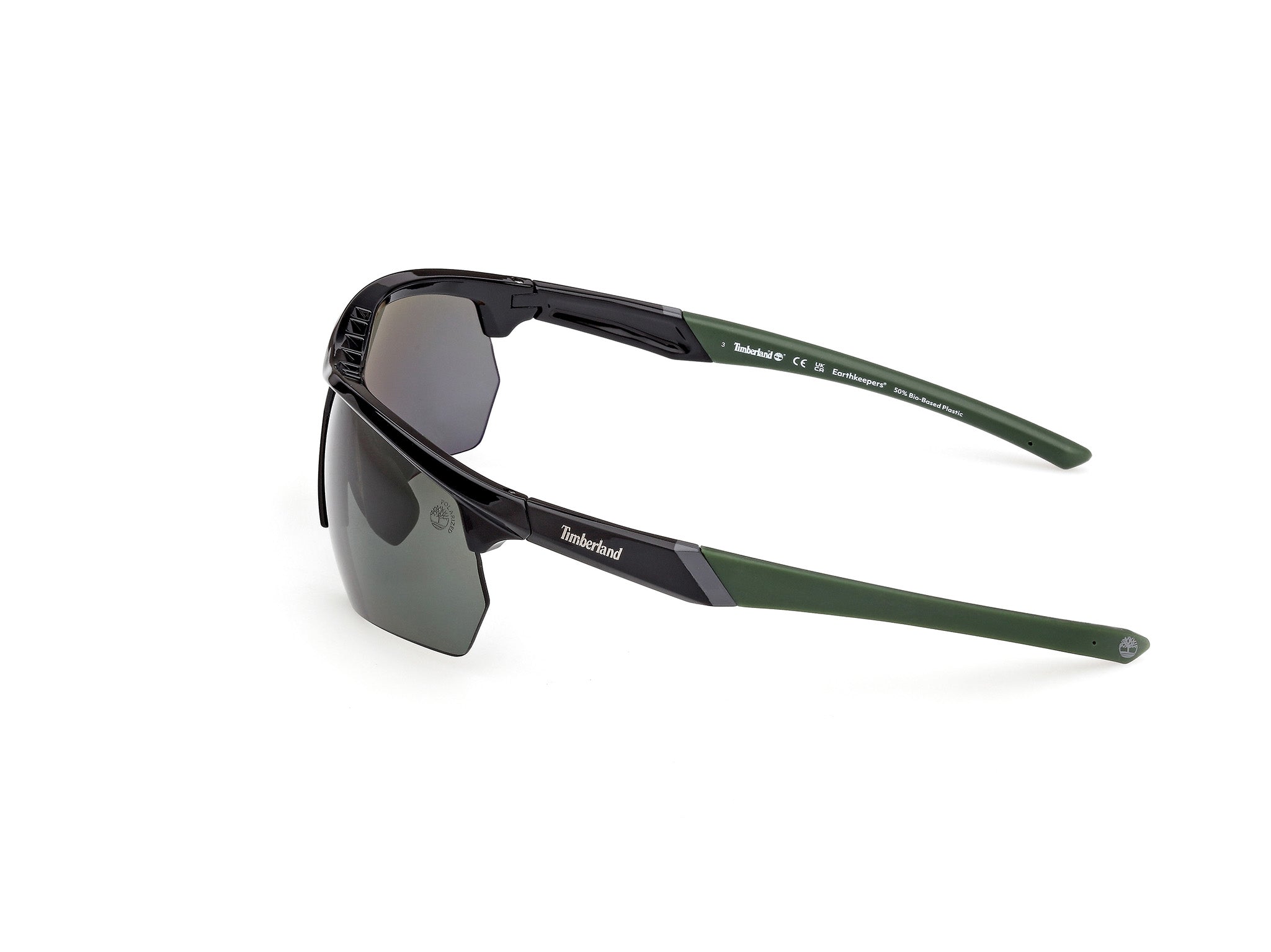 Timberland Hombre Timberland TB00056 01R Gafas de sol Inyectado Negro Verde Cuadrada Polarizado