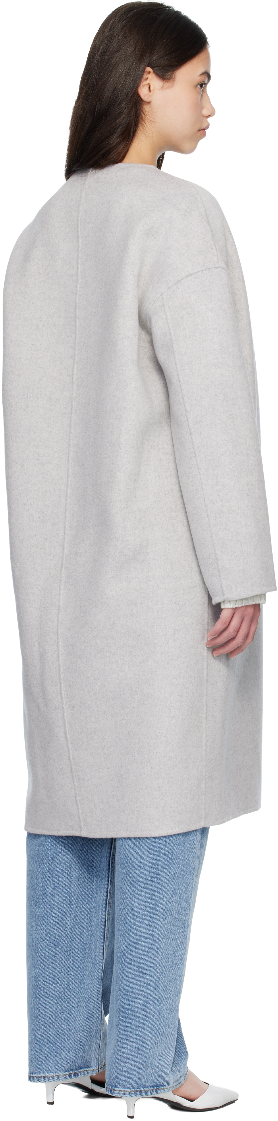 Gray KERRY Wool Cashmere Drap Oval Coat