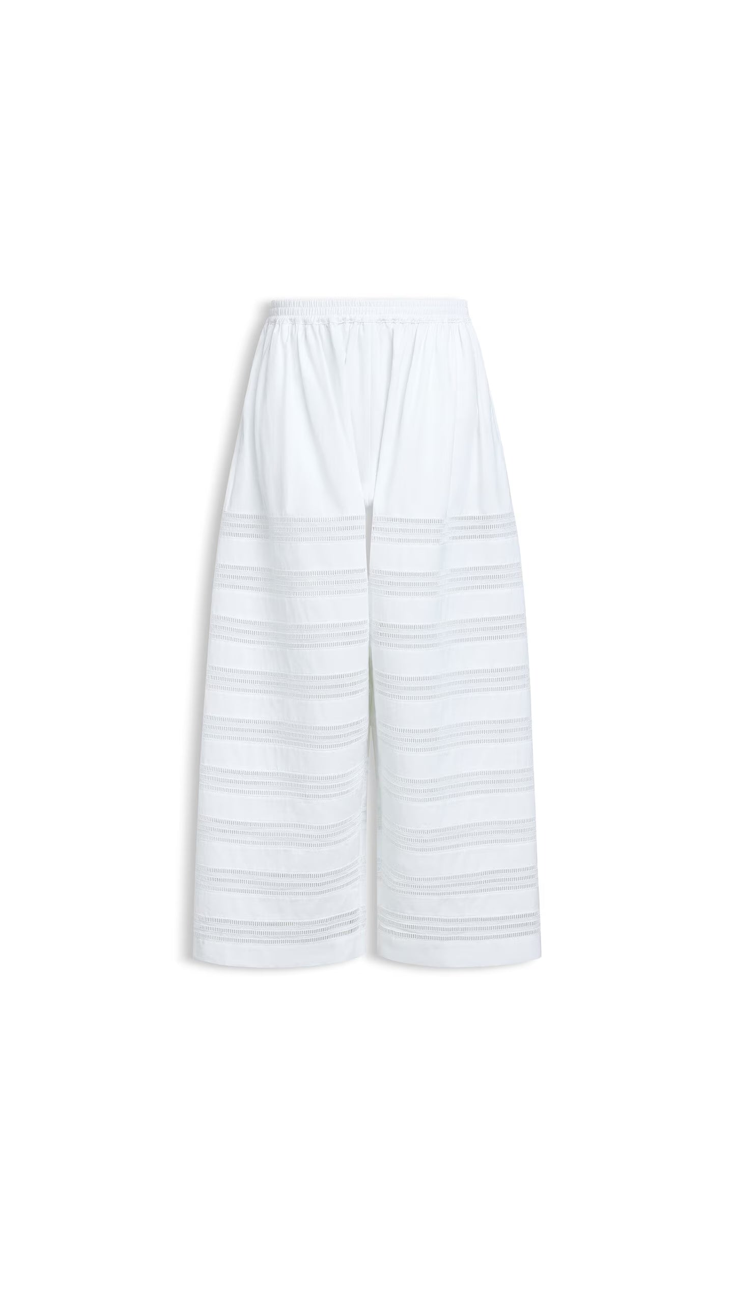 Cut-Out Cotton Poplin Trousers — White