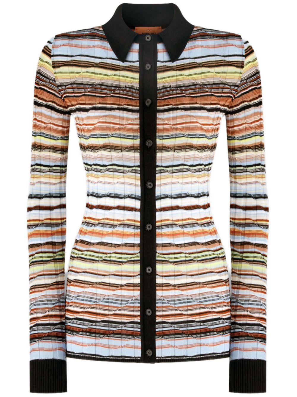 Striped knitted shirt - Blue