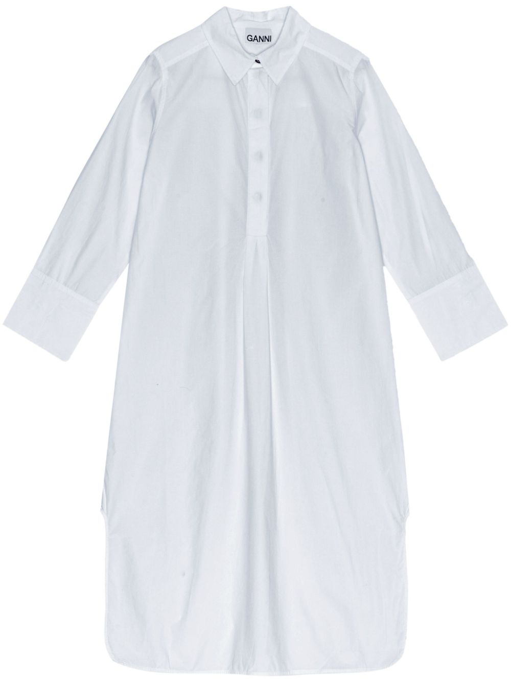 Organic cotton poplin shirtdress - White