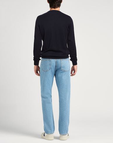 Natural Feeling Man Sweater Midnight blue Size 3XL Cotton, Wool