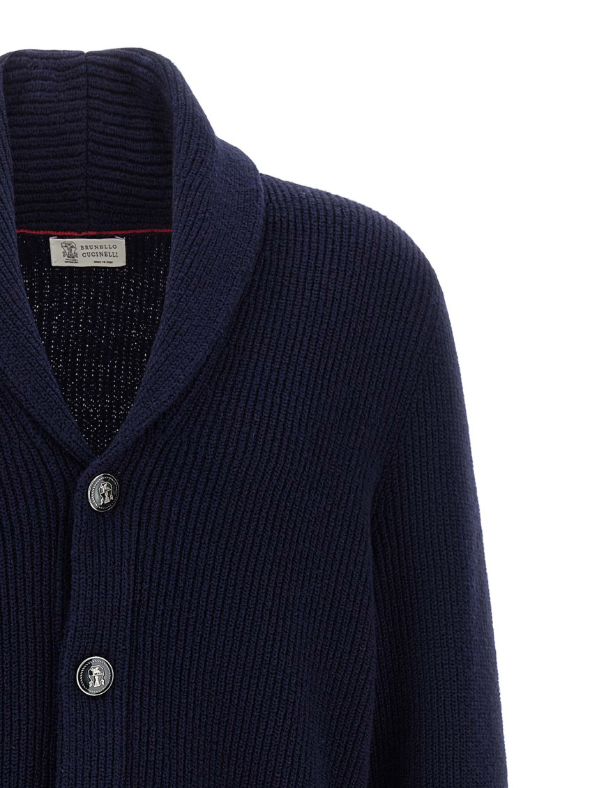 Navy Blue Knitted Cardigan
