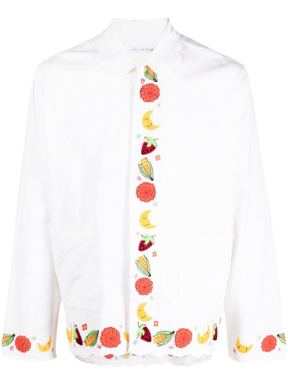 Sky High Farm Boticelli fruit-embroidered shirt - White